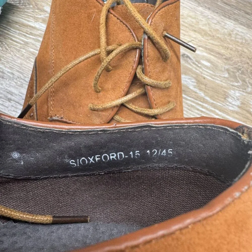 Franco Vanucci Tan Suede Wingtip Shoes Men's Size 12